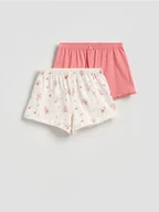 Spodenki damskie - Reserved - Szorty piżamowe 2 pack - koralowy - miniaturka - grafika 1