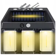 Lampy ogrodowe - Lampa Solarna 3x Kinkiet Żarówka Led Elewacyjna Uliczna Ogrodowa Zewnętrzna - miniaturka - grafika 1
