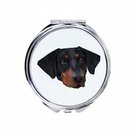 Lusterka do makijażu - Doberman Lusterko kieszonkowe Pies geometryczny - miniaturka - grafika 1