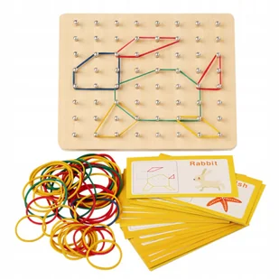 Geoboard Geoplan Drewniana Układanka Tworzenie Kształtów z Gumek Edukacyjna - Zabawki interaktywne dla dzieci Geoboard Geoplan Drewniana Układanka Tworzenie Kształtów z Gumek Edukacyjna - Zabawki interaktywne dla dzieci - miniaturka - grafika 1