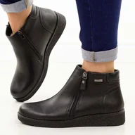 Botki damskie - Czarne skórzane botki damskie Sergio Leone Bt25348S - miniaturka - grafika 1