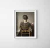 Plakaty - Plakat retro do salonu Wilhelm Hammershoi Rest - miniaturka - grafika 1