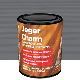 Lakierobejca do mebli i drewna Charm szary satyna 0.75 l Jeger - Farby i impregnaty do drewna - miniaturka - grafika 1