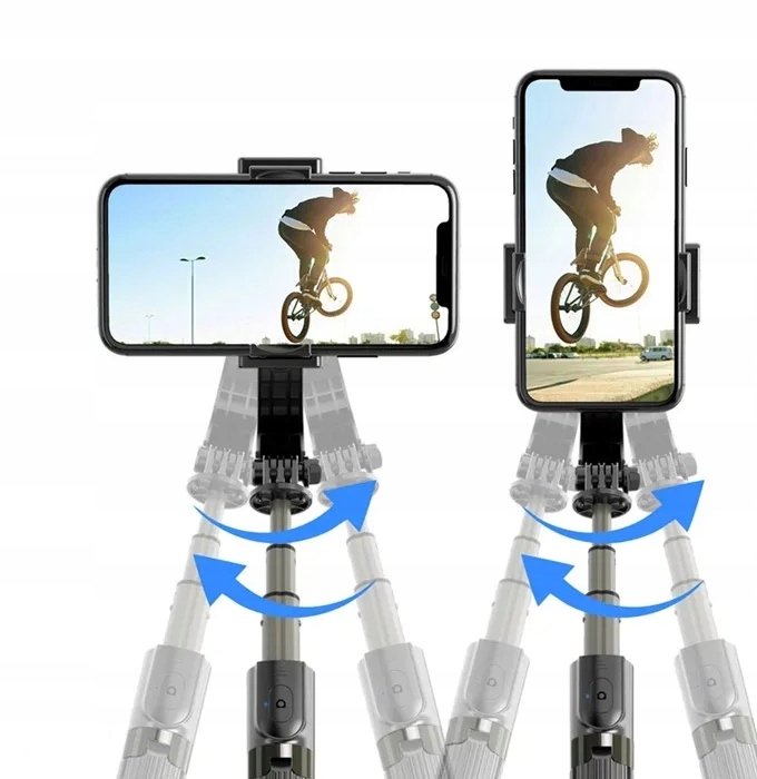 Uchwyt gimbal do telefonu z tripodem i funkcją selfie sticka czarny