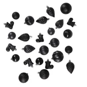 Bombki - Bombki okrągłe 24 sztuki 6 cm czarne - miniaturka - grafika 1