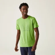 Koszulki sportowe męskie - Regatta Męska koszulka Breezed IV Graphic Print Zielony, Cotton, Rozmiar: S - miniaturka - grafika 1