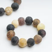 Bransoletki - Bransoletka matowa kula bursztyn bałtycki - miniaturka - grafika 1