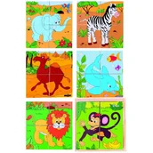 Układanki dla dzieci - WOODY Kubus Klocki 2x2 Safari - miniaturka - grafika 1