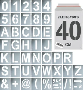 Szablony malarskie wielorazowe alfabet Litery i Cyfry 40 cm Zestaw 43 szt. - Zestawy piśmiennicze - miniaturka - grafika 1