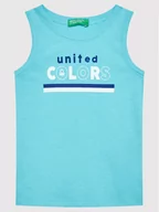 Koszulki dla dziewczynek - United Colors Of Benetton Top 3I1XGH002 Niebieski Regular Fit - miniaturka - grafika 1