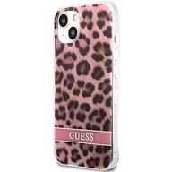 Etui i futerały do telefonów - Etui Guess do iPhone 13 6,1" różowy/pink hardcase Leopard - miniaturka - grafika 1