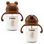 Butelki dla niemowląt - Bidon niekapek 240ml Bringebaer różowy, słomka grawitacyjna, 6m+ BPA FREE - miniaturka - grafika 1