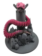 Figurki dekoracyjne - Figurka Wąż Różowa żmija przegubowa 45 cm viral tik tok - miniaturka - grafika 1