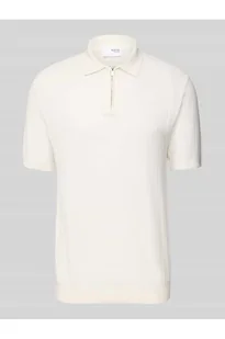 Koszulka polo z krótkim zamkiem błyskawicznym - Selected Homme - Koszulki męskie - miniaturka - grafika 1