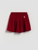 Spodnie i spodenki dla dziewczynek - Reserved - Szorty imitujące spódnicę z wiskozy - bordowy - miniaturka - grafika 1