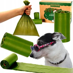 Woreczki na psie odchody 360 sztuk 24 rolki zielone biodegradowalne - Pozostałe akcesoria dla psów - miniaturka - grafika 1