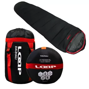 Śpiwór Turystyczny Loap Dauhali V11G Black/Red Left - Śpiwory - miniaturka - grafika 1