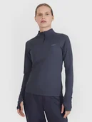 Koszulki sportowe damskie - 4F Longsleeve do biegania w terenie szybkoschnący damski - ciemny szary S - miniaturka - grafika 1