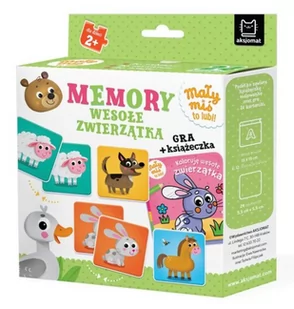 Aksjomat Memory. Wesołe zwierzątka. Mały miś to lubi! Gra + książeczka, 3+ - Pozostałe książki - miniaturka - grafika 3