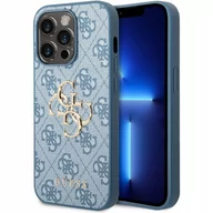 Etui i futerały do telefonów - Guess Etui 4G Big Metal Logo do iPhone 14 Pro niebieskie - miniaturka - grafika 1