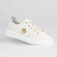 Trampki damskie - Sportowe damskie trampki skóra naturalna GOODIN GD-XF-183 beżowe lekkie 36 - miniaturka - grafika 1