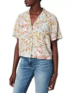 Koszule damskie - Urban Classics Damska koszula z wiskozy Resort, Jasnoniebieski hibiskus, 4XL - miniaturka - grafika 1