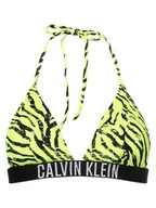 Stroje kąpielowe - Calvin Klein Damski stanik bikini - trójkątny - usztywniany Kobiety żółty|czarny|zielony wzorzysty, S - miniaturka - grafika 1