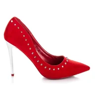 Czółenka - Seastar Szpilki z ćwiekami czerwone - ButyModne - miniaturka - grafika 1