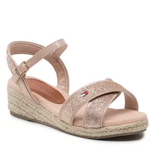 Espadryle damskie - Tommy Hilfiger Espadryle Rope Wedge Sandal T3A7-32186-1380 M Powder Pink 363 - grafika 1