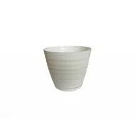 Donice - Doniczka Fala z podstawkiem 13 cm biała - miniaturka - grafika 1