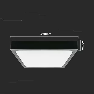 Plafon V-TAC 30W LED Kwadrat IP44 Czujnik Ruchu Mikrofalowy 42x42cm Czarny VT-8630SB-SQ 4000K 3000lm - Lampy sufitowe - miniaturka - grafika 4