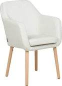 Krzesła - Beliani Krzesło do jadalni welurowe białe YORKVILLE II - miniaturka - grafika 1