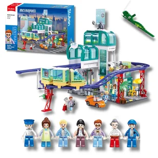 KLOCKI SLUBAN B1263 Dworzec kolejowy centralny METROPOLIS 605 el. - Klocki - miniaturka - grafika 1