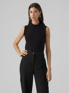 Bluzki damskie - Vero Moda Bluzka Gold 10297855 Czarny Slim Fit - miniaturka - grafika 1