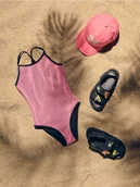Stroje kąpielowe dla dziewczynek - Reserved - Jednoczęściowy strój z wycięciem - różowy - miniaturka - grafika 1