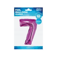 Balony i akcesoria - GoDan Balon foliowy cyfra 7, 34", różowa FG-C85R7 - miniaturka - grafika 1
