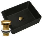 Umywalki - Umywalka Granitowa Nablatowa Golden Korek Złoty - miniaturka - grafika 1