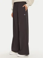 Spodnie sportowe damskie - Champion Spodnie dresowe 117472 Czarny Wide Leg - miniaturka - grafika 1