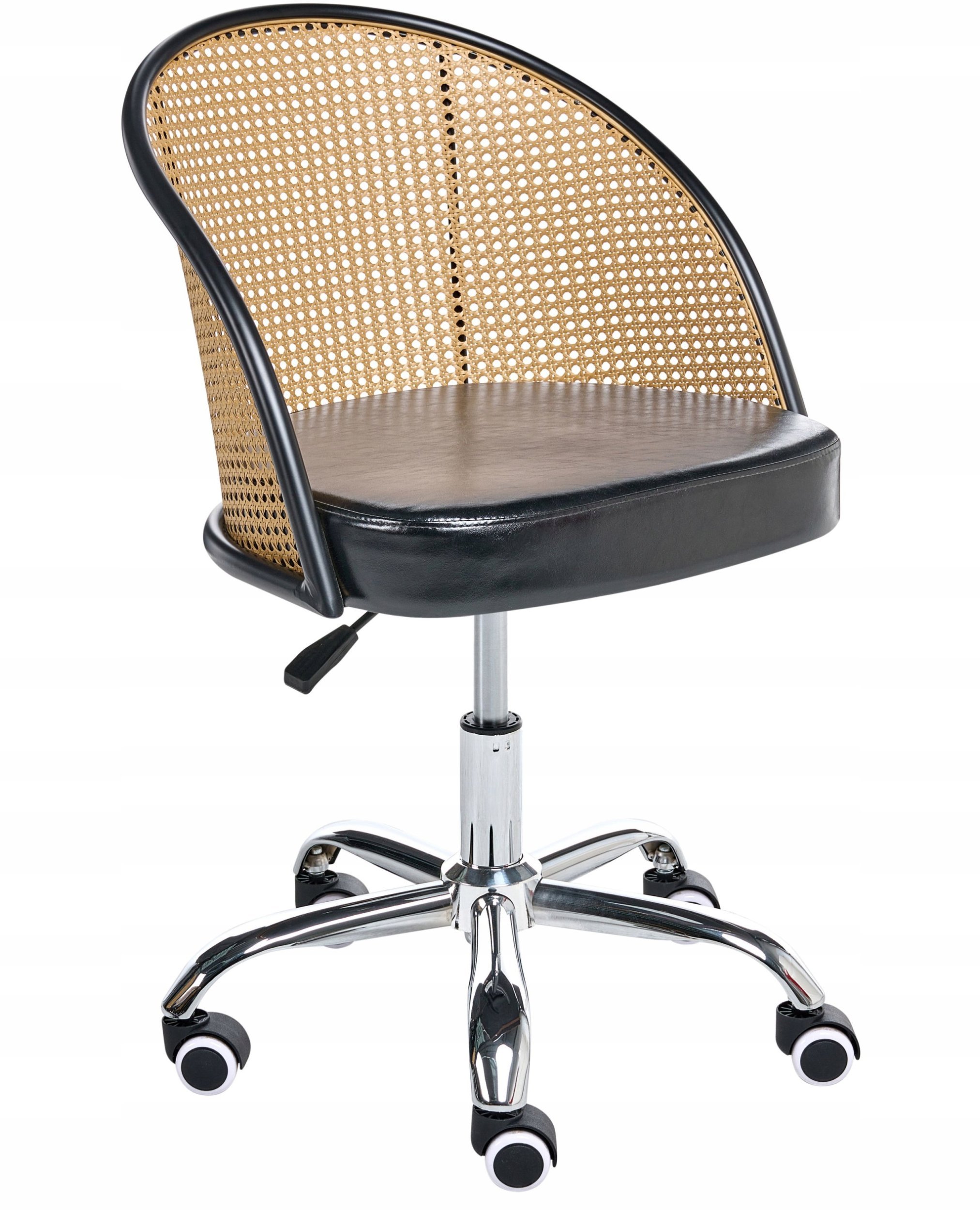 Beliani Krzesło obrotowe BALTIMORE Ekoskóra Czarny