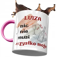 Kubki - Kubek Różowy Dla Luizy Żony Koleżanki na Prezent z Nadrukiem ze Zdjęciem + Opakowanie na prezent (wzór 02) - miniaturka - grafika 1