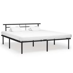 vidaXL Rama łóżka, czarna, metalowa, 180 x 200 cm - Łóżka - miniaturka - grafika 1