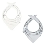 Szaliki i chustki dla dzieci - Chusteczka bambusowa dwustronna - śmietanka-popiel - miniaturka - grafika 1