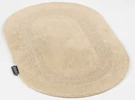 Dywaniki łazienkowe - Dywanik kąpielowy, 100% bawełna, gruby owalny dywanik Lux 50x80cm Beige - miniaturka - grafika 1