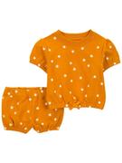 Kaftaniki dla niemowląt - carter's 2-częściowy zestaw w kolorze pomarańczowym - miniaturka - grafika 1