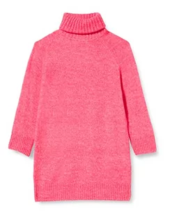 Sukienki - VERO MODA Dziewczęca sukienka Vmdaniela Ls Highneck Dress Ga Girl, Hot Pink/Szczegóły: melanż, 134/140 cm - grafika 1