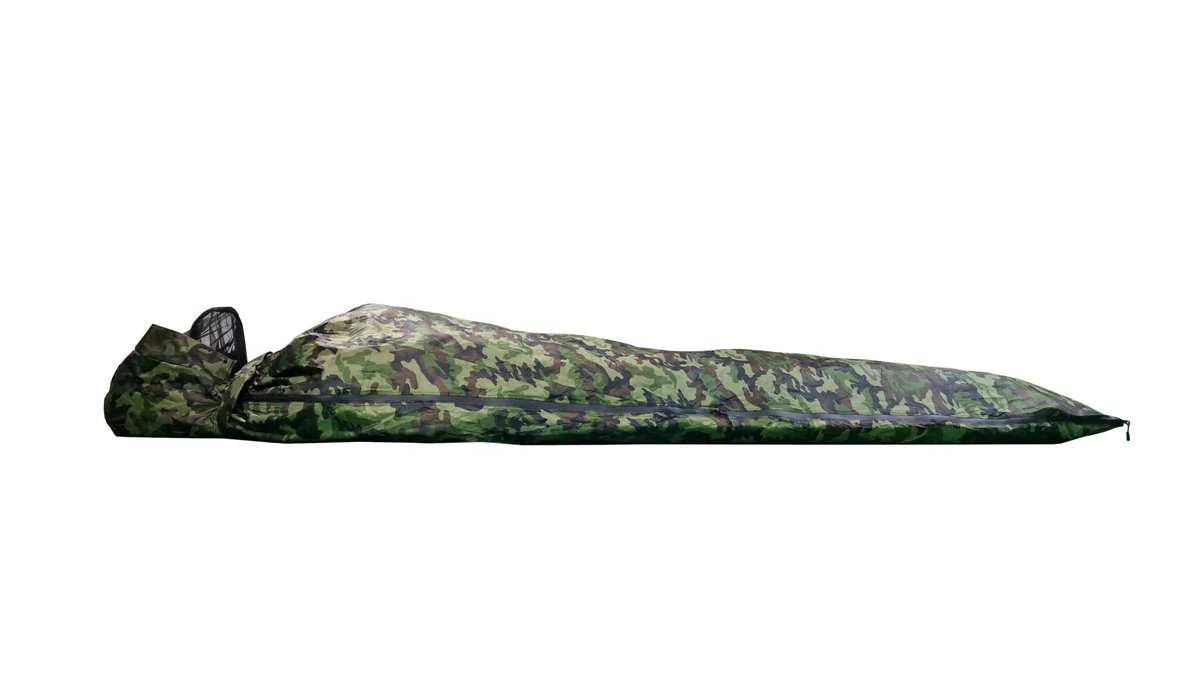 HIDEOUT WARM camo - BUSHMEN, wielofunkcyjny śpiwór bushcraftowy, poncho, tarp, ocieplacz do hamaka