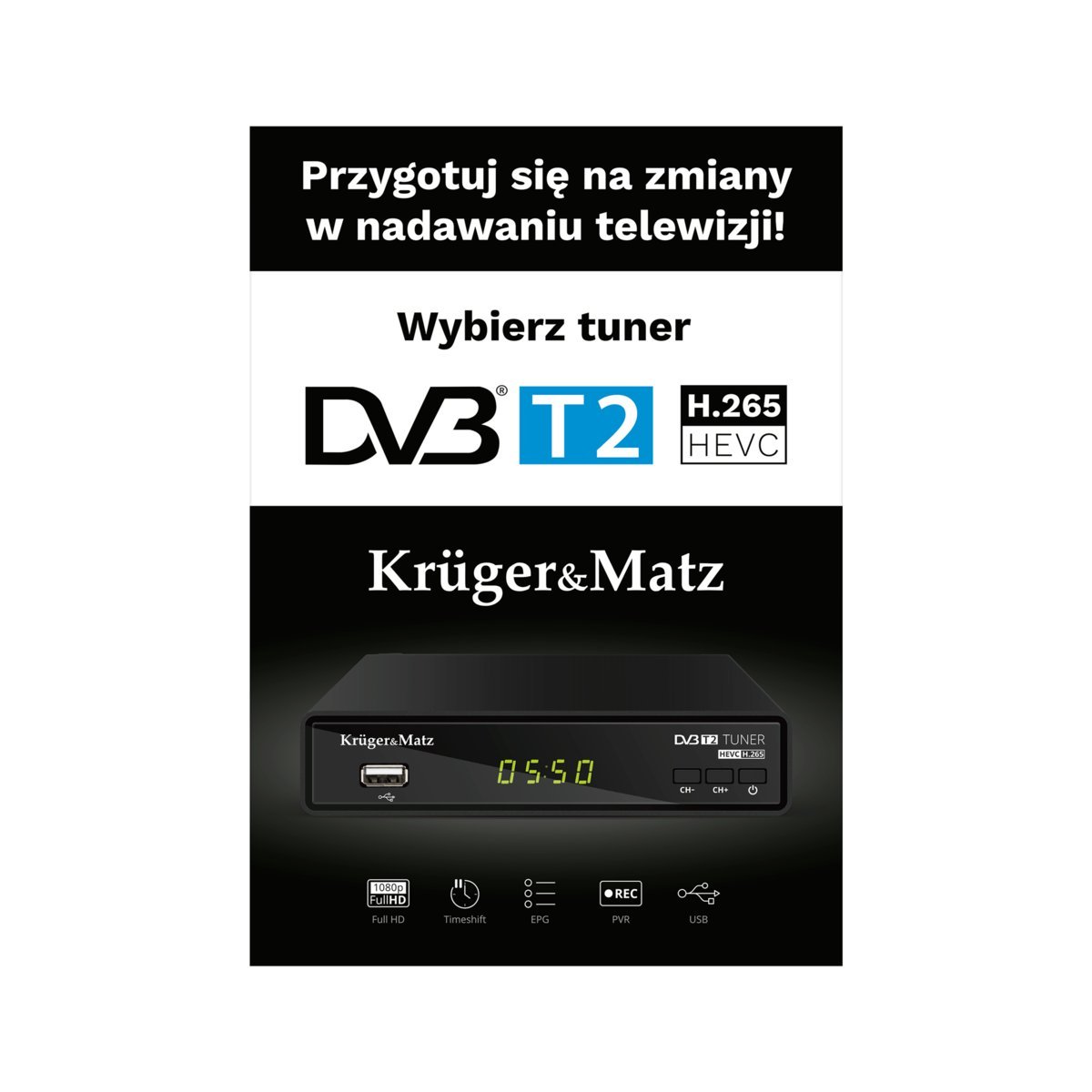 Kruger&Matz Plakat Tuner DVB-T