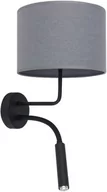 Lampy ścienne - Nowodvorski Kinkiet LAMPA ścienna HOTEL PLUS 9071 okrągła OPRAWA abażurowa z peszlem do czytania szara 9071 - miniaturka - grafika 1