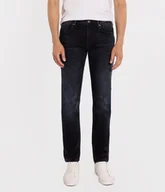 Spodnie męskie - Jeansy męskie comfort slim DENZEL 2701 BLUE BLACK USED-32\34 - miniaturka - grafika 1