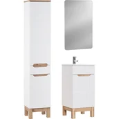 Meble łazienkowe - Zestaw Mebli do Łazienki Set 40 cm Bali White Comad Biały Kasai, Biel Alpejska, Dąb Wotan - miniaturka - grafika 1